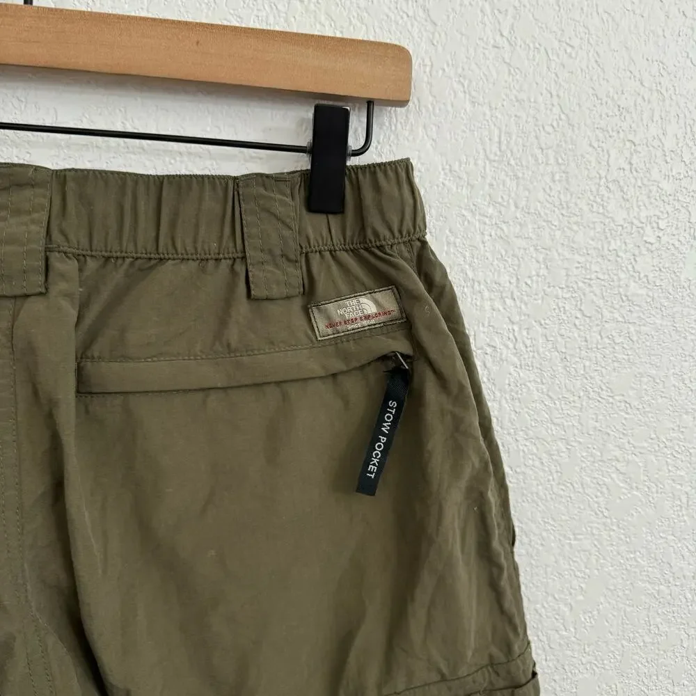 The North Face Men's Elastic Waist Outdoor Hiking Cargo Shorts Olive Green S